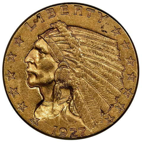 1927 $2.5 Indian Gold Coin - About Uncirculated+