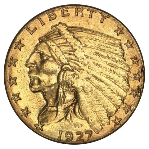 1927 $2.5 Indian Gold Coin - Very Fine Detail Ex-Jewelry