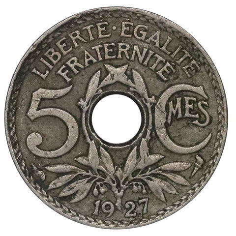 1927 France 5 Centimes KM.875 - Very Fine