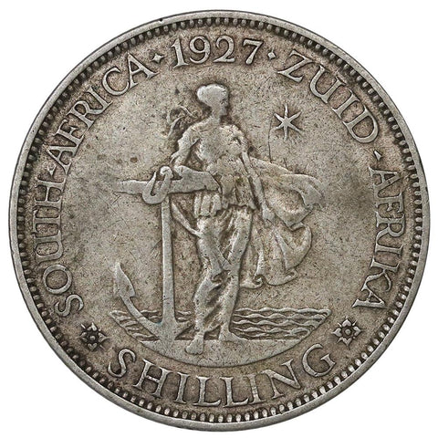 1927 South Africa Silver Shilling KM.17.2 - Fine/Very Fine