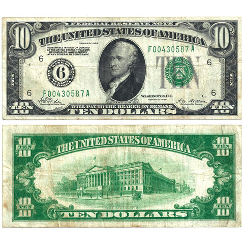 1928 $10 Federal Reserve Note Atlanta District Fr. 2000-F - Very Fine