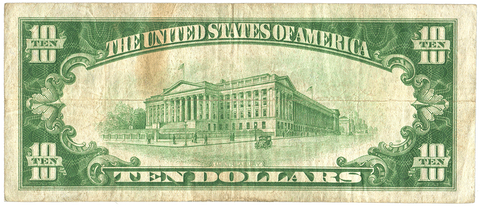 1928 $10 Small-Size Gold Certificate Fr. 2400 - Fine Net