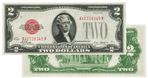 1928 $2 Legal Tender Notes - Very Fine or Crisp Uncirculated