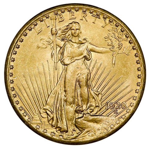 1928 $20 Saint Gauden's Gold Double Eagle - Choice About Uncirculated