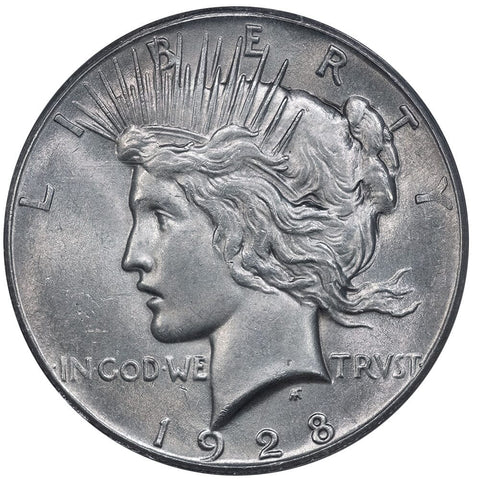 Key-Date 1928 Peace Dollar - ANACS AU 58 - Choice About Uncircualted
