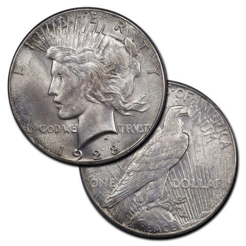 1928 Peace Dollars - The Key To The Series - XF to Brilliant Uncirculated
