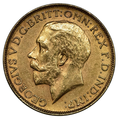 1928 South Africa George V Gold Sovereign KM.21 - About Uncirculated+