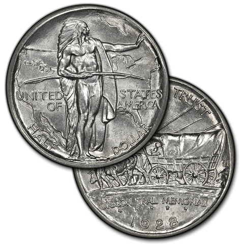 (1926 to 1939) Oregon Trail Silver Commemorative Half Dollar - Brilliant Uncirculated