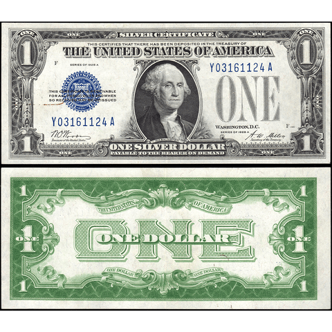 1928-A $1 "Funnyback" Silver Certificate Fr. 1601 - XF Detail