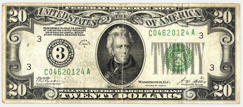 Copy of 1928-A $20 Federal Reserve Note (Philadelphia District) FR. 2051-C - Nominal VF