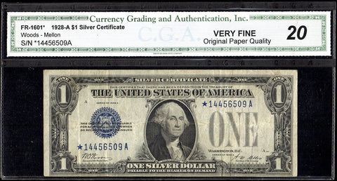 1928-A $1 "Funnyback" Silver Certificate Fr. 1601* - CGA VF 20 OPQ
