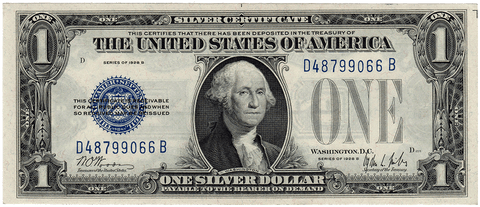 1928-B $1 "Funnyback" Silver Certificate Fr. 1602 - Extremely Fine/About Uncirculated