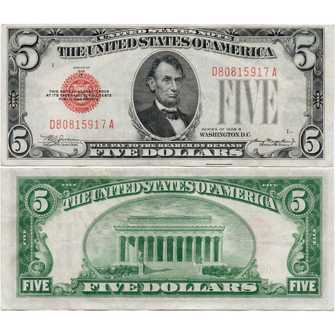 1928-B $5 Legal Tender Star Note Fr. 1527 - Extremely Fine