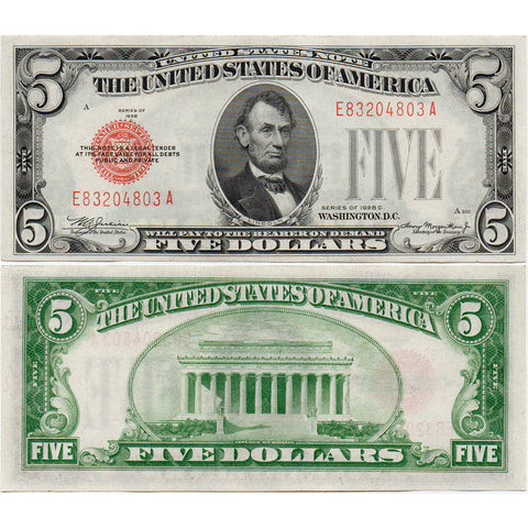 1928-C $5 Legal Tender Star Note Fr. 1528 - Crisp Uncirculated