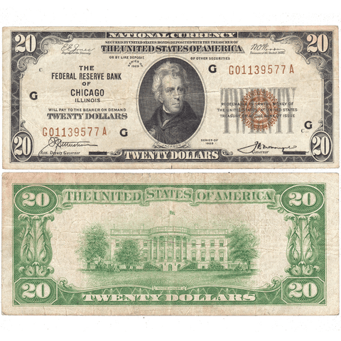 1929 $20 Federal Reserve National Bank Note, Richmond Fr. 1870-E - Fine