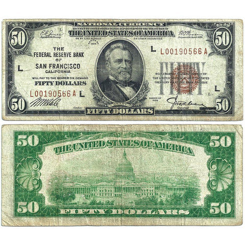 1929 $50 Cleveland Federal Reserve Bank Note Fr.1880-L - Fine