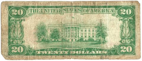 1929 T.2 $20 Lynchburg National Bank & Trust Lynchburg VA Charter 1522 ~ Net Very Good/Fine