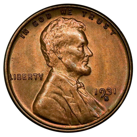 1931-S Lincoln Wheat Cent - Red & Brown Uncirculated