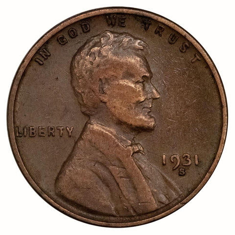 1931-S Lincoln Wheat Cent - Very Fine