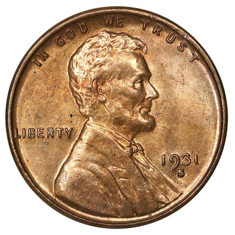 1931-S Lincoln Wheat Cent - Red & Brown Uncirculated (Toned Reverse)
