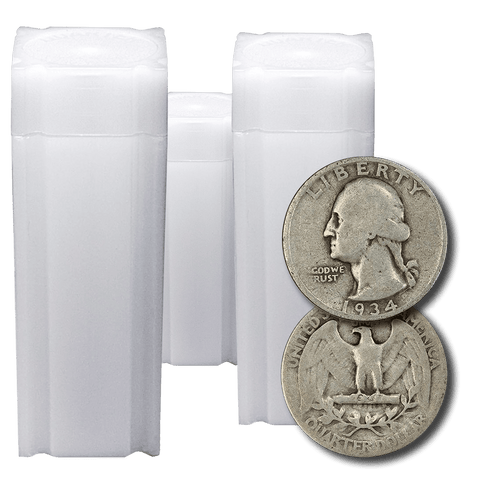 1932 to 1939 40-Coin Washington Quarter Rolls (90% Silver) - AG/Good or Better