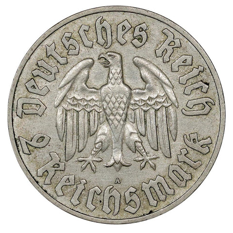 1933-A Germany, Third Reich Silver Martin Luther 2 Marks KM.79 - About Uncirculated