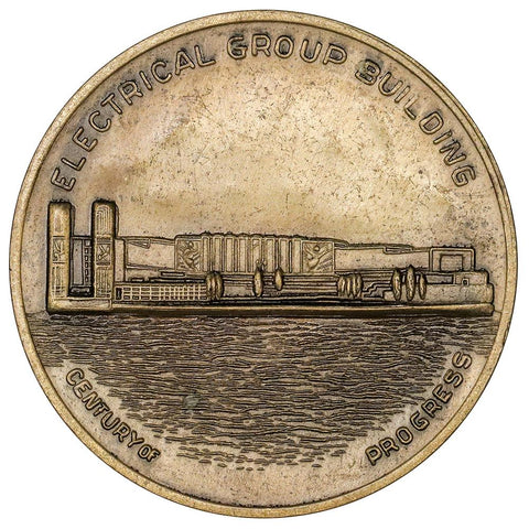 1933 Chicago Century of Progress Electrical Group Building 33mm Medal - Uncirculated