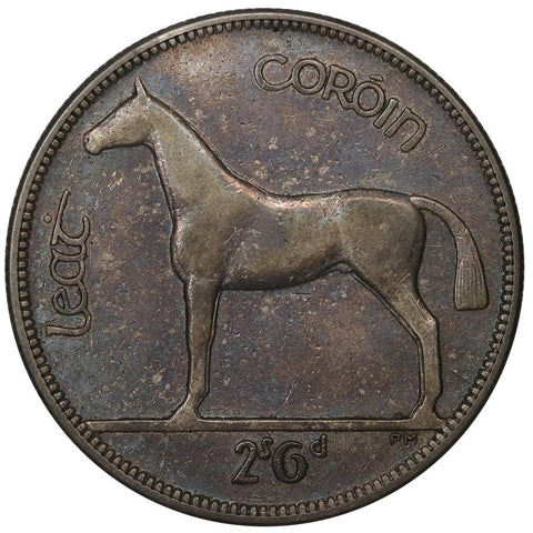 1933 Ireland Silver Half (1/2) Crown KM.8 - Very Fine