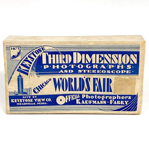 1933 Chicago World's Fair Keystone Steroscope in Original Box w/ 15 Photographs