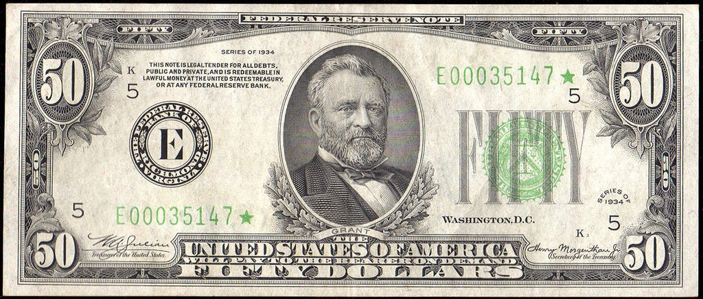 The $50 Federal Reserve Star Note
