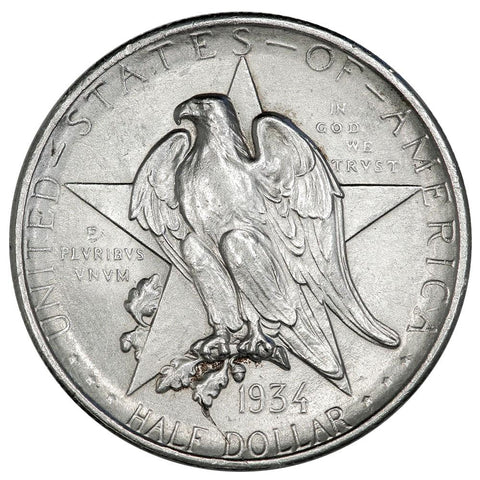1934 Texas Independence Silver Commemorative Half Dollar - Uncirculated Detail