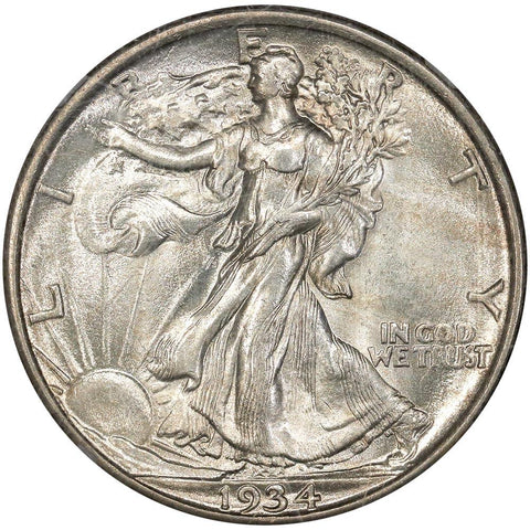 1934 Walking Liberty Half Dollar - NGC MS 62 - Brilliant Uncirculated