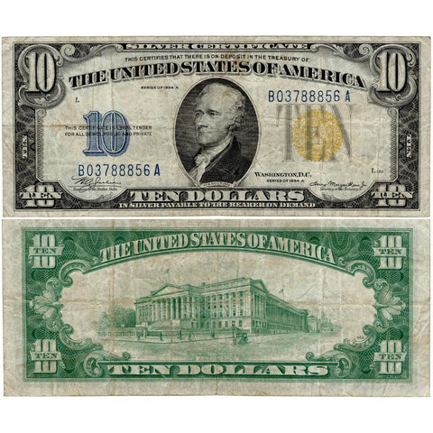 1934-A $10 North Africa Emergency Issue Silver Certificate Fr. 2309 - Very Fine