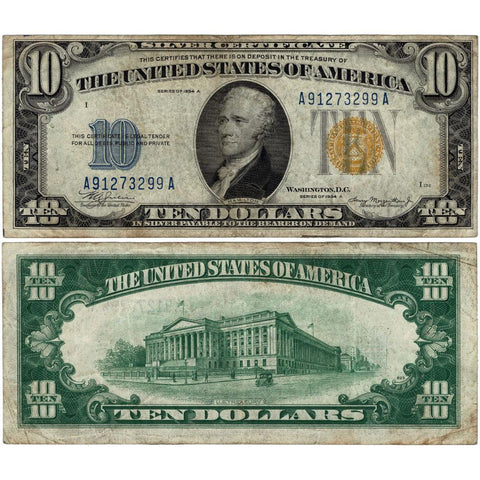 1934-A $10 North Africa Emergency Issue Silver Certificate Fr. 2309 - Very Fine
