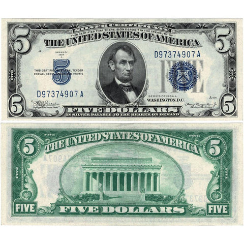 1934-A $5 Silver Certificate Fr. 1651 - Choice Uncirculated
