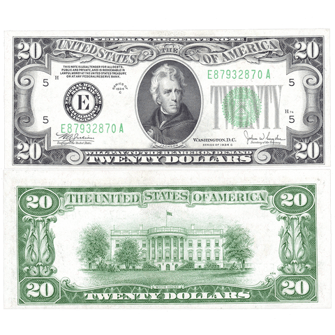 1934-C $20 Federal Reserve Note Richmond District Fr. 2057-E - Choice Crisp Uncirculated