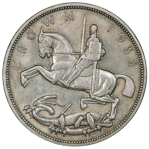 1935 Great Britain Silver Crown KM. 842 - Choice About Uncirculated