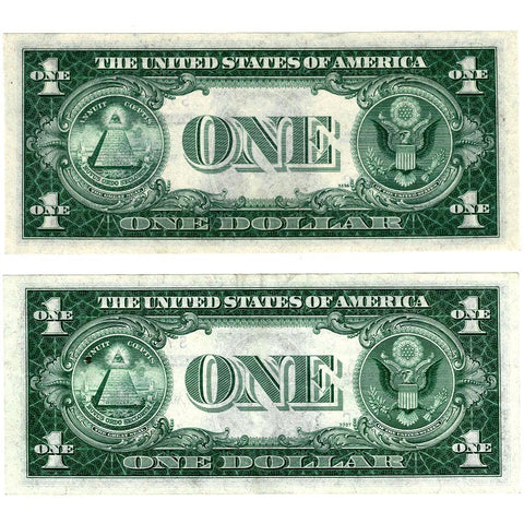 1935-A $1 Experimental "R & S" Silver Certificates Fr. 1609/10 - About Uncirculated