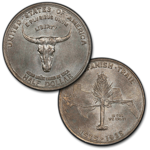 1935 Spanish Trail Silver Commemorative Half Dollar - Brilliant Uncirculated