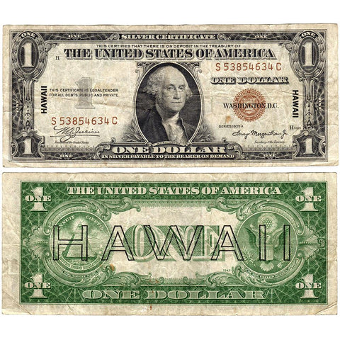1935-A $1 Hawaii Emergency Issue Silver Certificate, FR. 2300 - Nominal VF