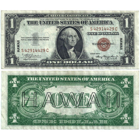 1935-A $1 Hawaii Emergency Issue Silver Certificate, FR. 2300 - Choice AU