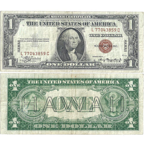 1935-A $1 Hawaii Emergency Issue Silver Certificate, FR. 2300 LC Block - Very Fine