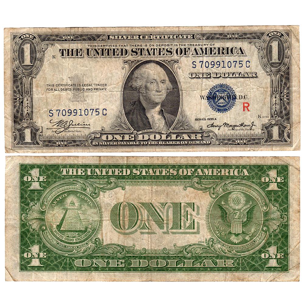 1935-A Experimental "R" $1 Silver Certificate Fr. 1609 - Fine