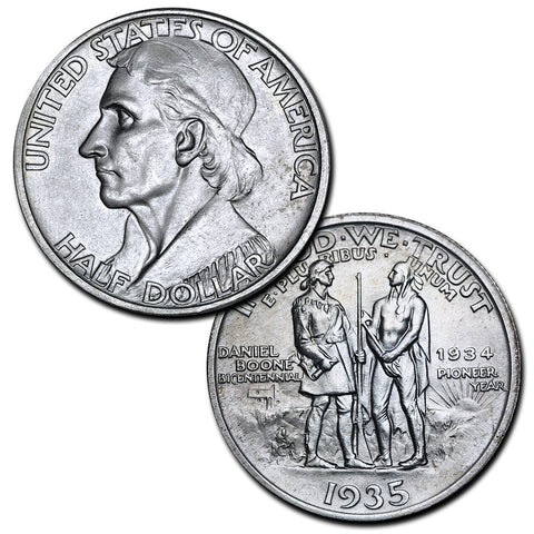 (1934-1938) Daniel Boone Silver Commemorative Half Dollar - Brilliant Uncirculated