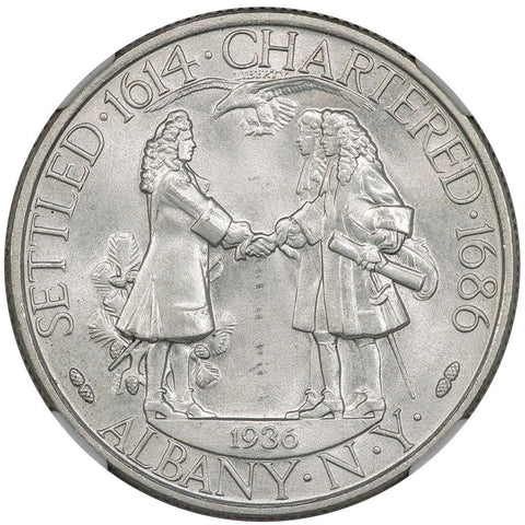1936 Albany, New York Charter Silver Commemorative Half Dollar - NGC MS 64
