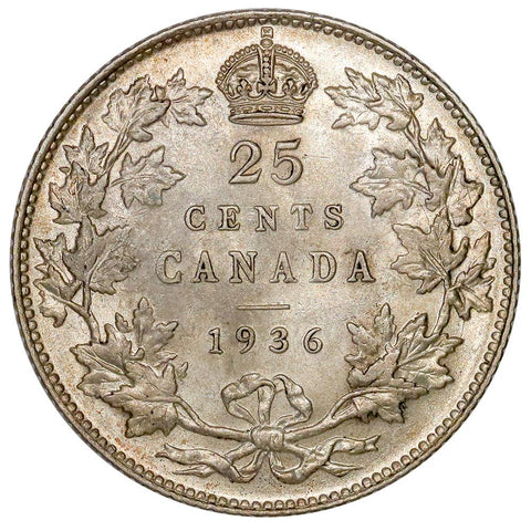 1935 Canada 25 Cent Silver KM.24a - Choice About Uncirculated