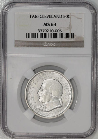 1936 Cleveland Silver Commemorative Half Dollar - NGC MS 63