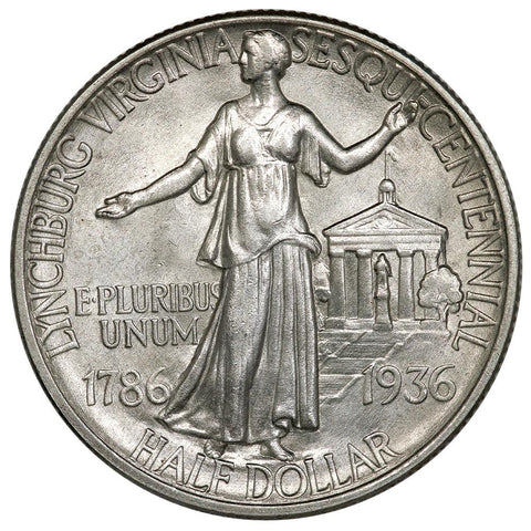 1936 Lynchburg, Virginia Silver Commemorative Half Dollar - About Uncirculated+