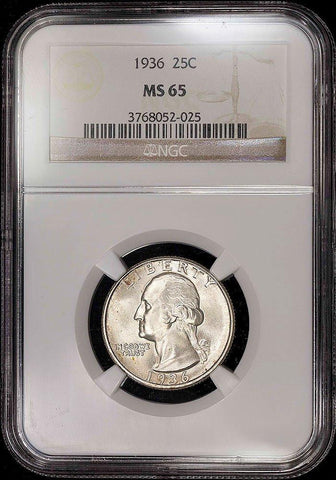 1936 Washington Quarter - NGC MS 65 - Gem Uncirculated