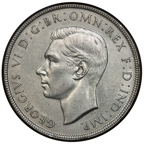 1937 Australia Silver Crown KM. 34 - About Uncirculated Details (cleaned)